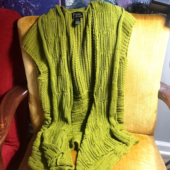 Green open front cardi - Picture 2 of 4